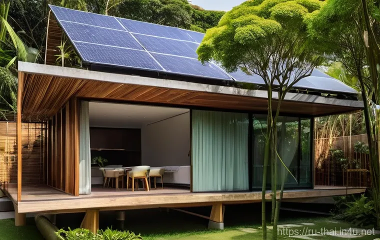 태국의 새로운 건축 스타일 - **Prompt:** A luxurious modern Thai villa seamlessly blending traditional architectural elements wit...