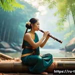 태국 민속 음악 소개 - **Prompt:** A serene, ethereal image depicting the ancient roots and philosophical depth of Thai tra...