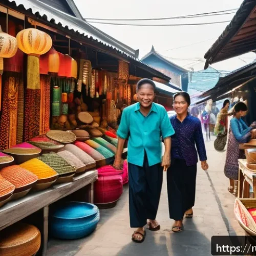 Home 32 태국의 재래시장 체험 - A vibrant Thai market scene at early morning with narrow alleys full of colorful stalls displaying t...